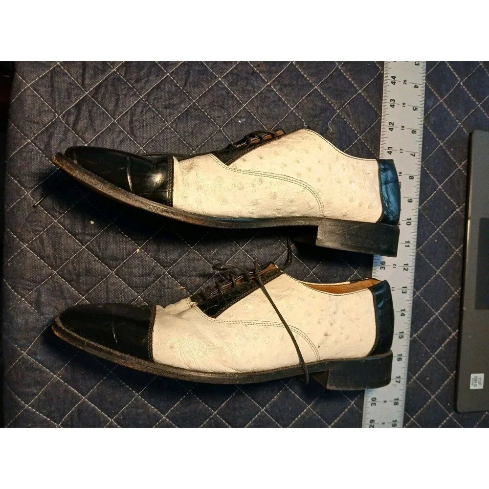 Stacy Adams Vintage Black And White Dress Shoes , Size 11m